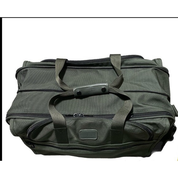 TUMI Expandable 22" Travel Bag Ballistic Green Nylon Canvas Lock Tracer 2678M3 - Picture 4 of 16